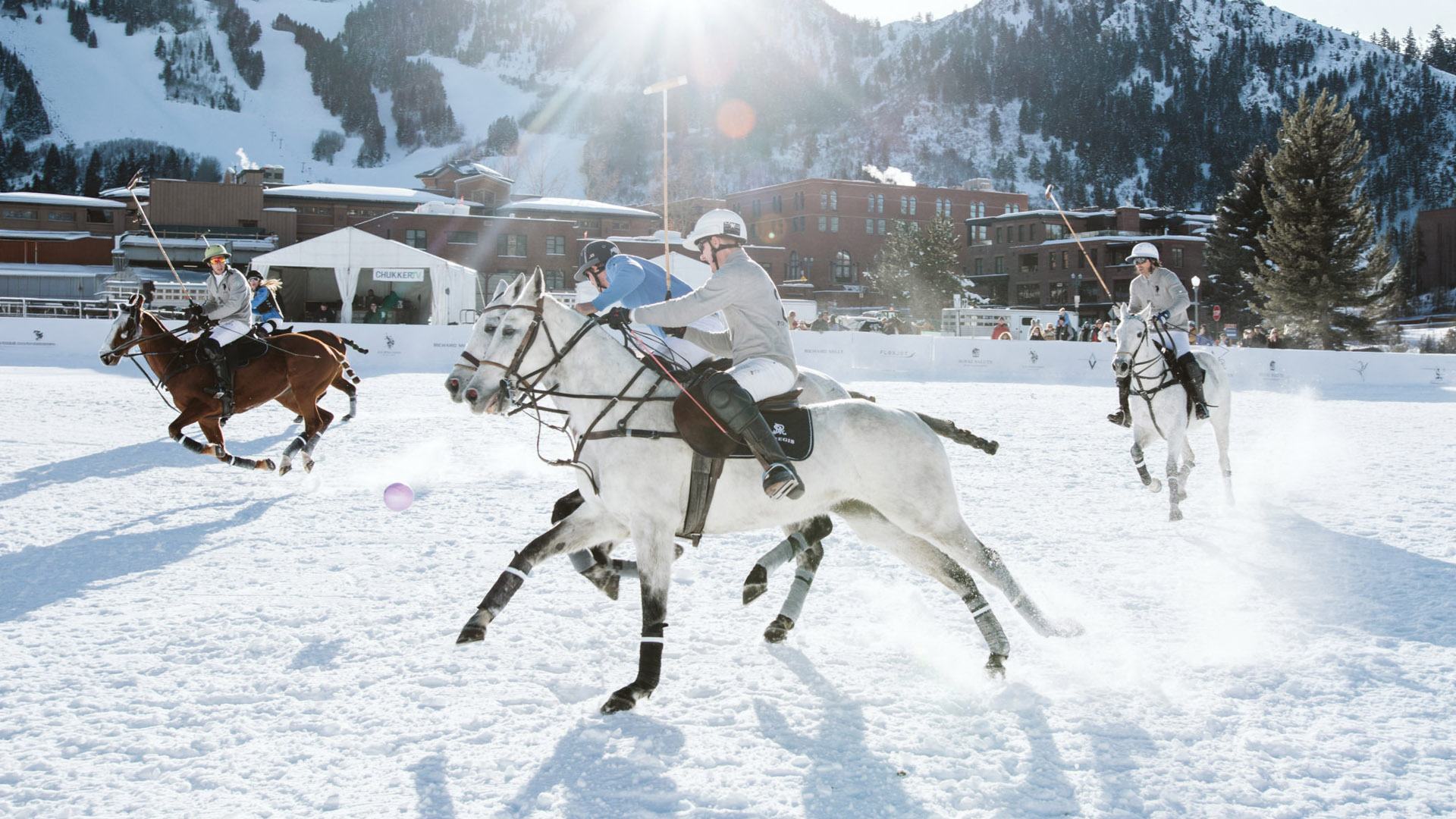 The snow polo field at Rio Grande Park, Aspen